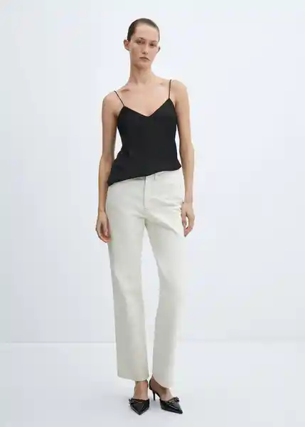 Top Raquel Negro Talla S Mujer Mango