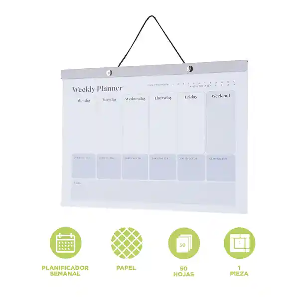 Nota Post-It Planificador Semanal Serie Silver Gray Miniso