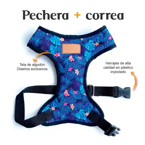Fedele Pechera y Correa Hawaiano Para Perro M / L