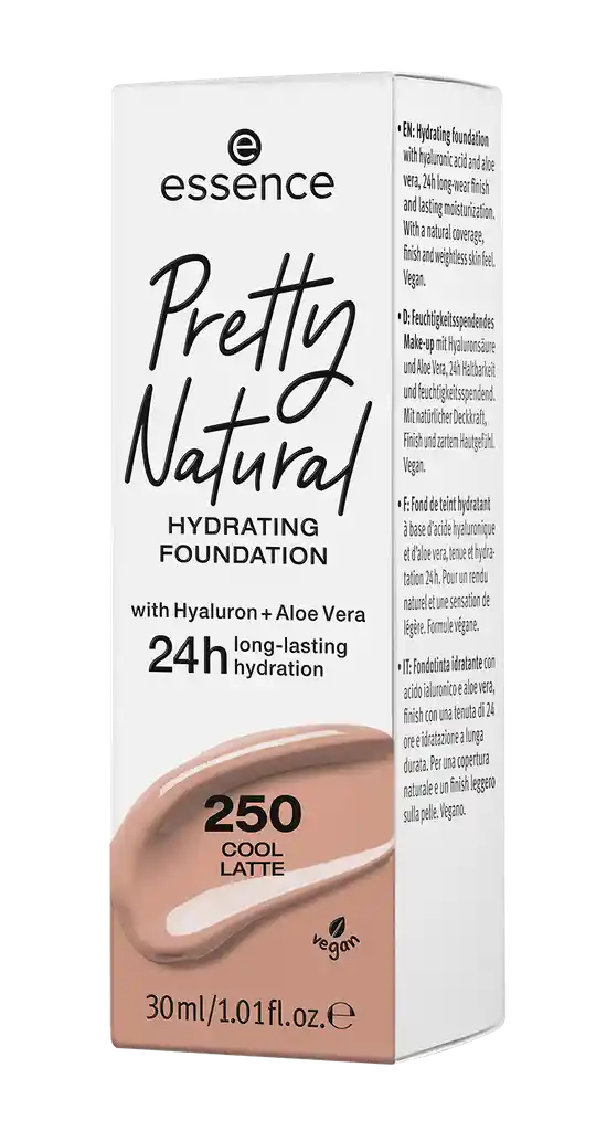 Essence Base Líquida Hidratante Pretty Natural Tono 250