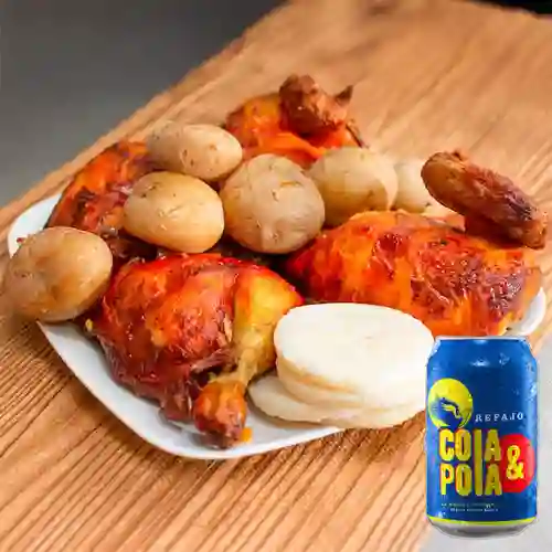 Combo Un Cuarto de Pollo + Cola & Pola 355 ml