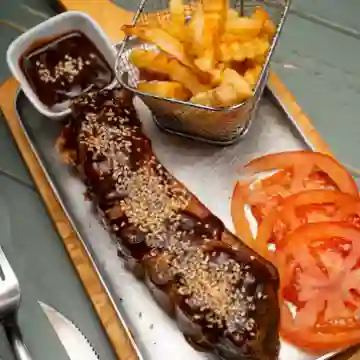 Costillas Bbq + Papas