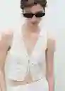 Chaleco Fado Blanco Talla M Mujer Mango