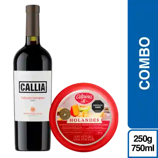 Callia Vino Tinto Cabernet Sauvignon + Queso Holandés Alpina