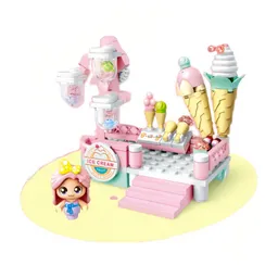 Set de Bloques Armables Heladeria Pop up Store Serie Miniso