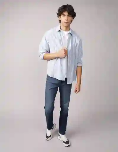 Camisa Hombre Azul Talla Large 2894407 American Eagle