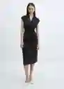 Vestido Anna Negro Talla 18 Mujer Mango