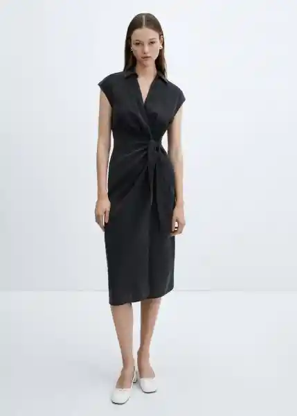 Vestido Anna Negro Talla 18 Mujer Mango