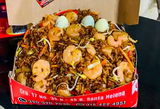 Arroz con Camarones y Verduras