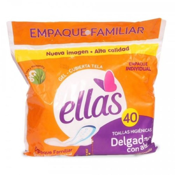 Ellas Toalla Higiénica Delgada Con Alas 40 und