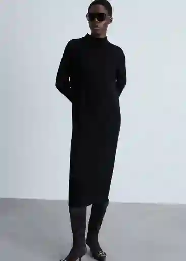 Vestido Vieira Negro Talla L Mujer Mango