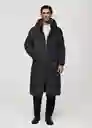 Abrigo Anorak Turino Antracita Talla L Hombre Mango