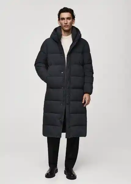 Abrigo Anorak Turino Antracita Talla L Hombre Mango