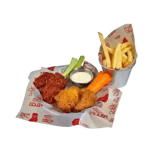6 Alitas 1 Porción de Papas
