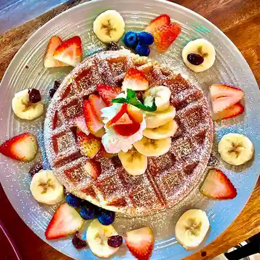 Waffle de Fresa y Banano