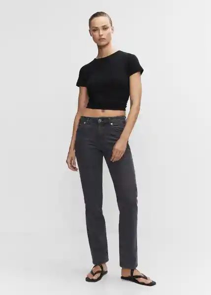 Pantalón Jean Nayara Tejano Gris Oscuro Talla 46 Mujer Mango