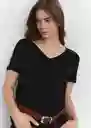 Camiseta Vispi Negro Talla XS Mujer Mango
