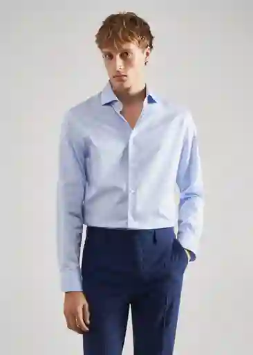 Camisa Selva Celeste Talla XXL Hombre Mango