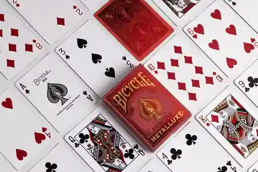 Bicycle Cartas Metalluxe Holiday Red