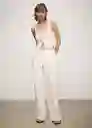 Chaleco Geranio Crudo Talla 24 Mujer Mango