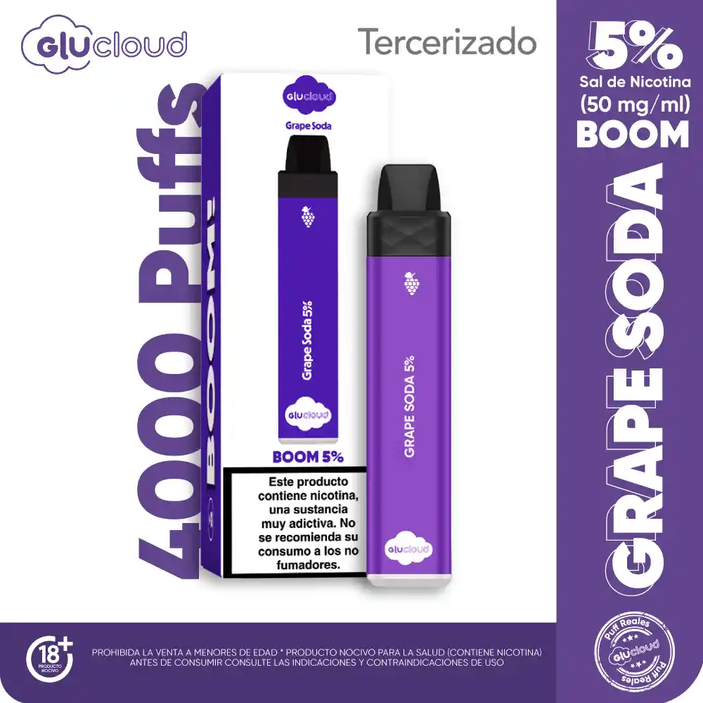 Glucloud Vape Grape Soda Boom 4000 Puff