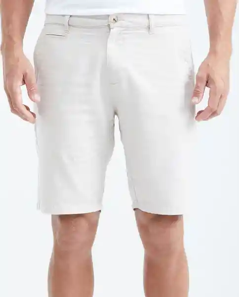 Short Linen Masculino Crudo Sintético Claro Talla 36 Chevignon