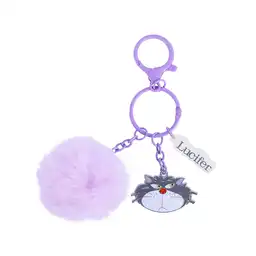 Llavero Metálico Con Borla de Peluche Lucifer Morado Miniso