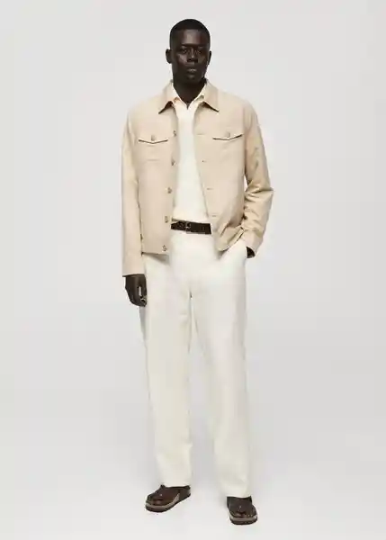 Chaqueta Benton Beige Talla M Hombre Mango