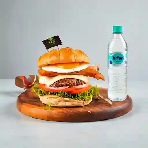 Combo Hamburguesa Warrior + Brisa Sin Gas 600ML