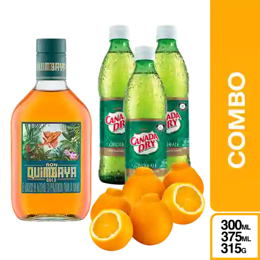 Combo Quimbaya Gold Media +Canada Dry 300 mL + Naranja Tangelo