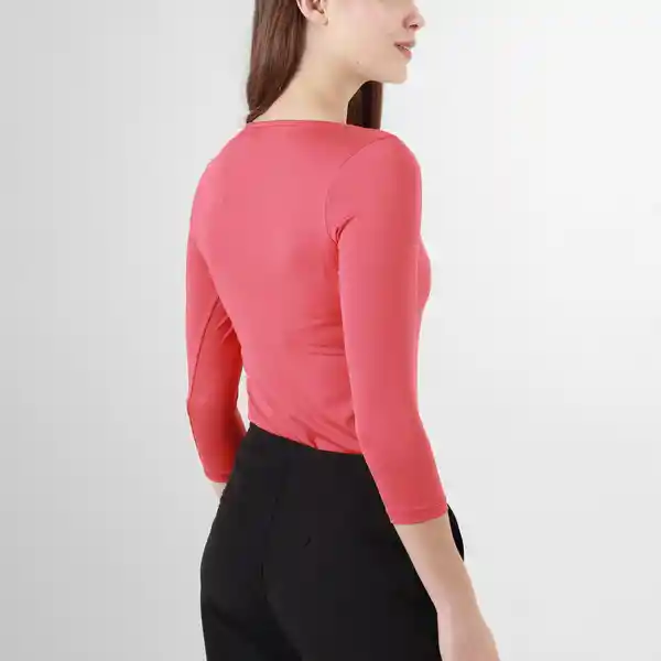 Camiseta Manga 3/4 Con Escote Cuadrado Rojo Talla M 717595