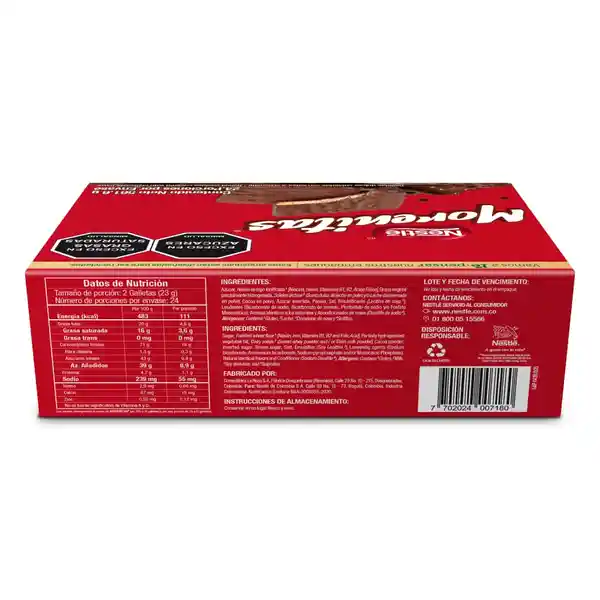 Galletas dulces MORENITAS cubiertas con chocolate 24 Unds x 561,6g