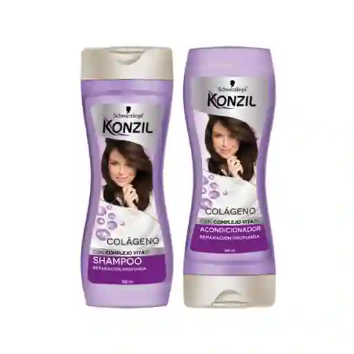 Shampoo y Acondicionador Konzil Reparación Profunda Colágeno 650Ml 