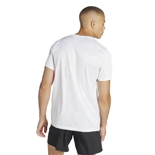 Adidas Camiseta Run It Tee Para Hombre Blanco Talla M