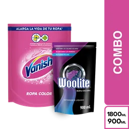 Combo Vanish Ropa Color Líquido + Woolite Ropa Oscura 900mL