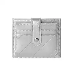 Tarjetero Con Líneas Bordadas Plata Serie Miniso