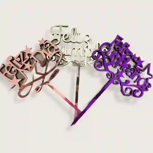 Topper 12 Cm Feliz Cumpleaños