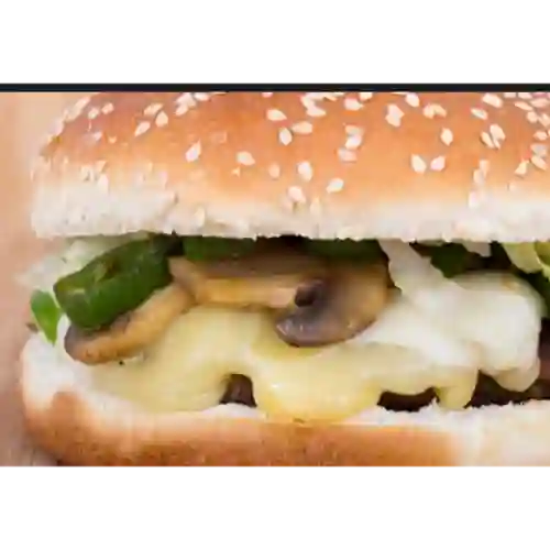 Hamburguesa Pollo con Champiñones