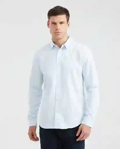 Camiseta Dyed Twill M/L Masculino Azul Raso Claro T. S Chevignon
