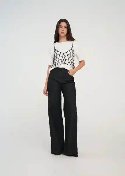 Top Mujer Negro Puro Ultraoscuro Talla M/L 309g053 Naf Naf