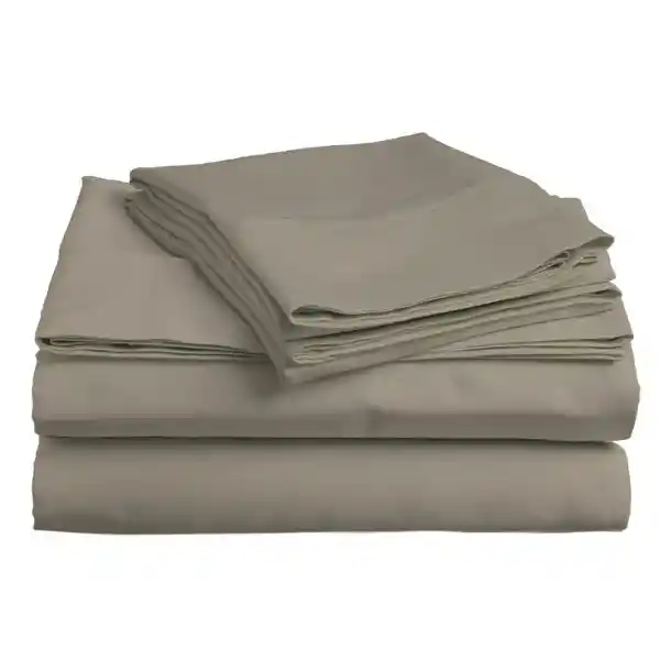 Distrihogar Juego Cama Queen 600 Hilos Taupe