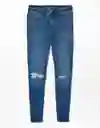 American Eagle Jegging Next Level Rasgado Medio Talla 8 Long