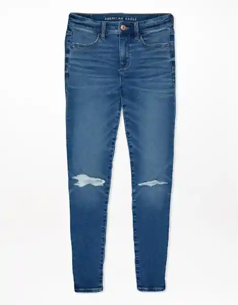 American Eagle Jegging Next Level Rasgado Medio Talla 8 Long