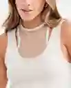 Esqueleto Mesh Doble Tanktop Crudo Abedul Claro T M Chevignon