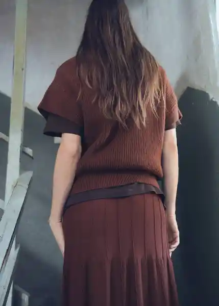 Saco Jersey Choco Marron Talla M Mujer Mango