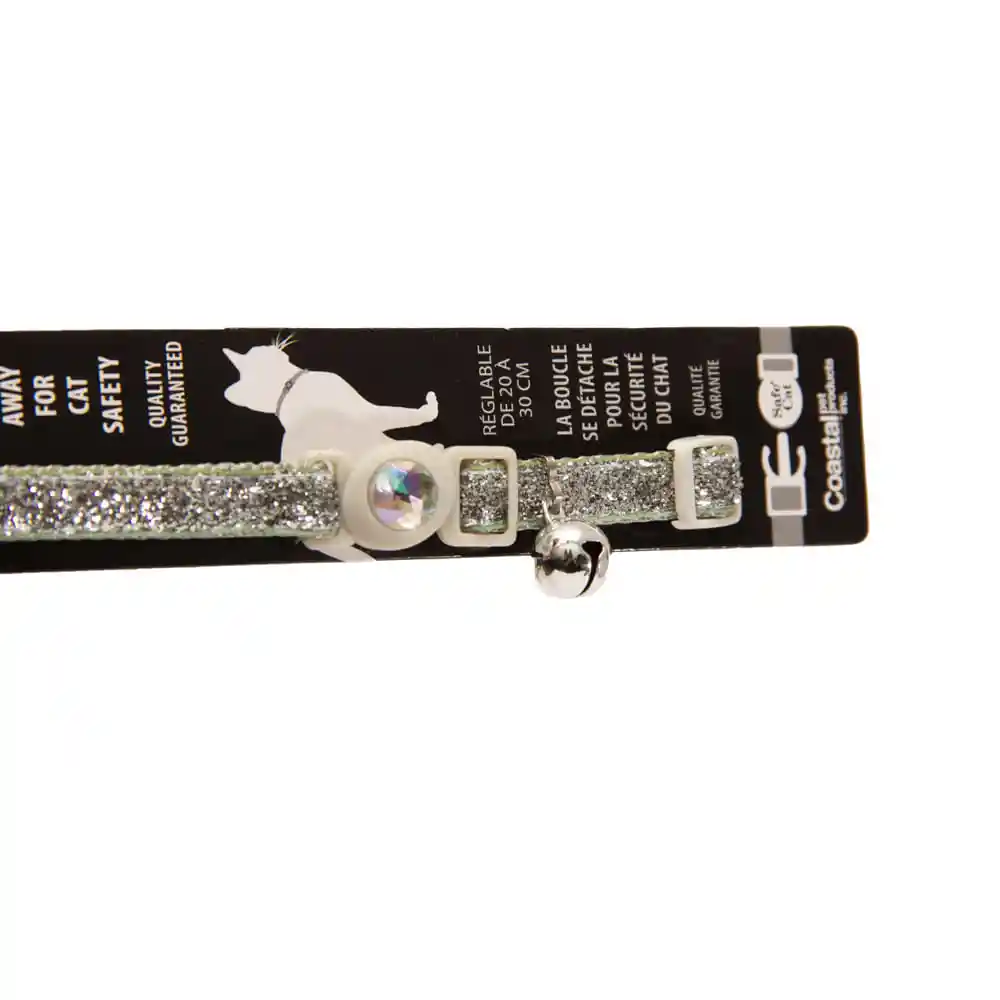 Pet Collar Para Gato Coastal Brillante Plateado