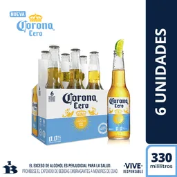 Corona Cero Cerveza 6 Unidades de 330 mL