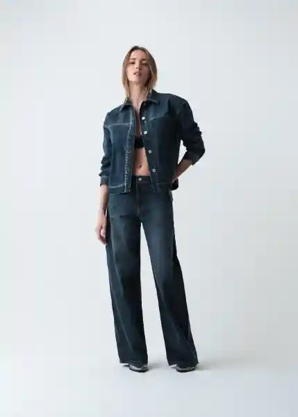 Chaqueta Mujer Sparks Azul Indigo Medio Talla M 423G370 Naf Naf