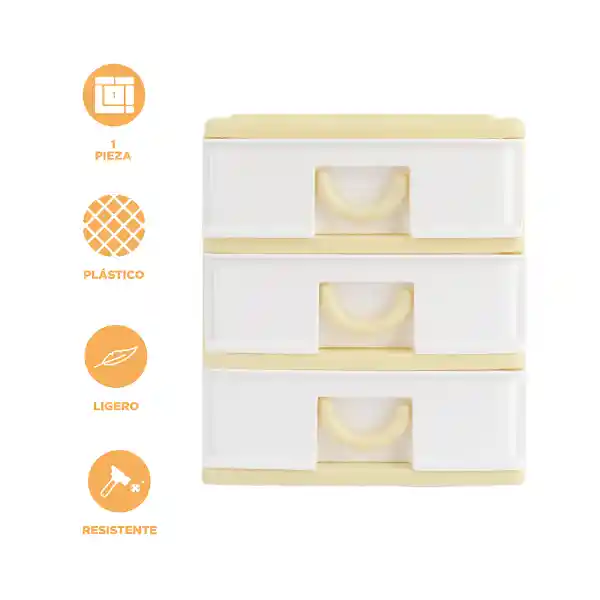 Organizador de Plástico Para Almacenamiento Amarillo Miniso