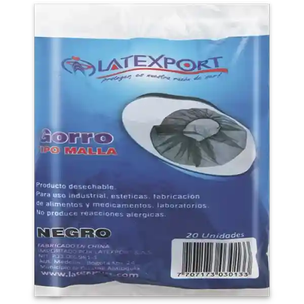 Latexport Gorro Malla Negro